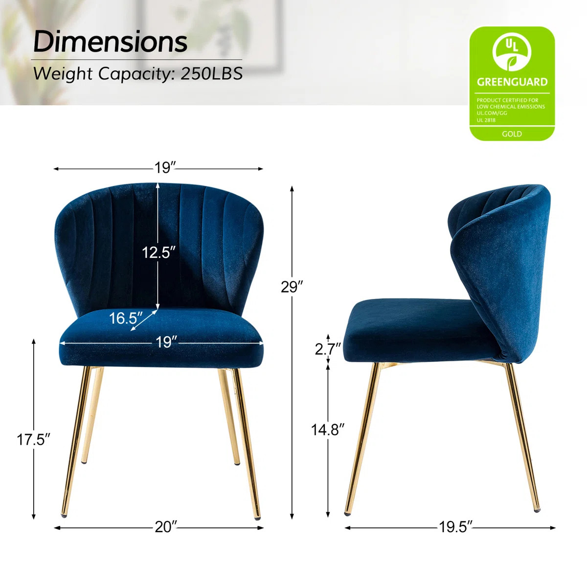 Euclid 29"H Modern Velvet Accent Chair with Tufted Back | Wayfair North America