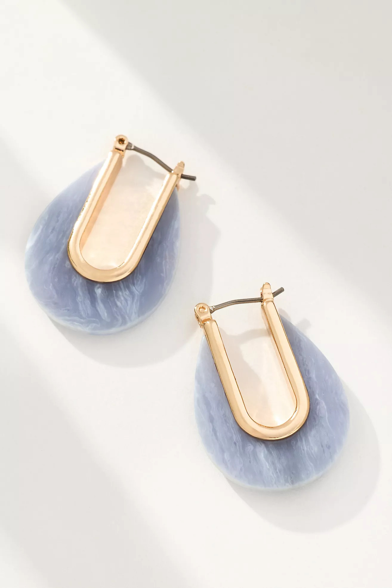 Half & Half Oval Huggie Hoop Earrings | Anthropologie (US)