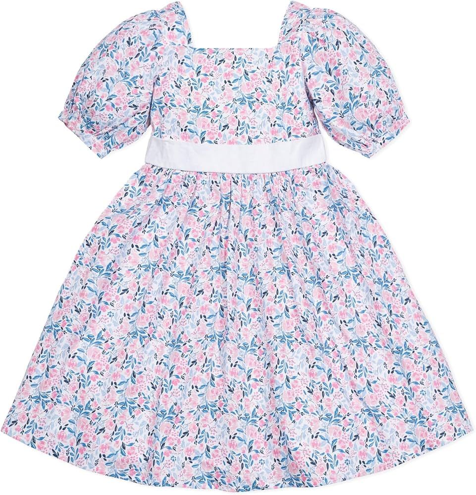 Hope & Henry Girls' Short Puff Sleeve Party Dress with Piping | Amazon (US)