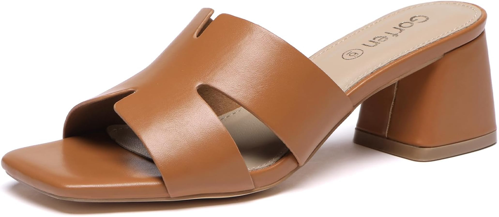 Women's Square Open Toe Sandals Low Block Chunky Heel Slip on Comfortable Casual Sandals for Dail... | Amazon (US)