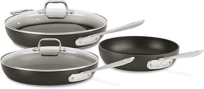 All-Clad HA1 Nonstick Hard Anodized Cookware Set, 5 piece, Black | Amazon (US)