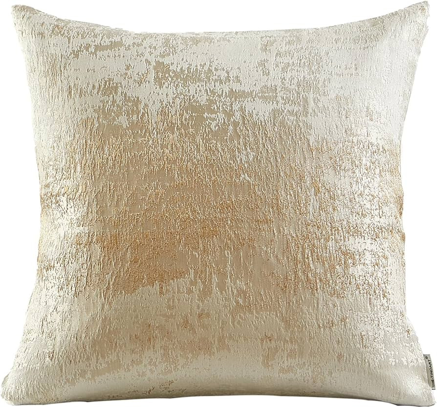 THE-TINOART White and Gold Jacquard Pillow Covers 20X20 Glitter Gold Splashed Throw Pillow Cover ... | Amazon (US)