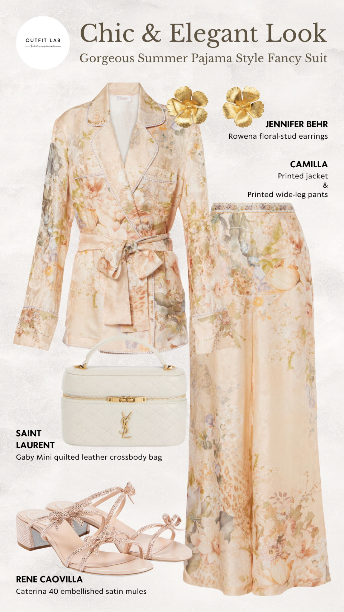 Gorgeous Summer Pajama Style Fancy Suit: Chic & Elegant Look – Shop Now!

Embrace chic elegance with this gorgeous summer pajama style fancy suit. Featuring a stylish Camilla jacket and pants for a sophisticated yet relaxed look. Pair it with elegant Rene Caovilla mules and a sleek Saint Laurent bag. Complete the ensemble with dazzling Jennifer Behr earrings. Perfect for any summer occasion, this outfit ensures you stay fashionable and effortlessly chic. Shop now to elevate your summer wardrobe with this stunning pajama style suit!

#LTKStyleTip #LTKSeasonal #LTKParties