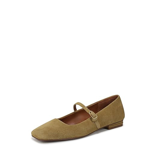 Franco Sarto Women's Tinsley Mary Jane Flat, Mustard Brown Suede, 7.5 UK | Amazon (UK)