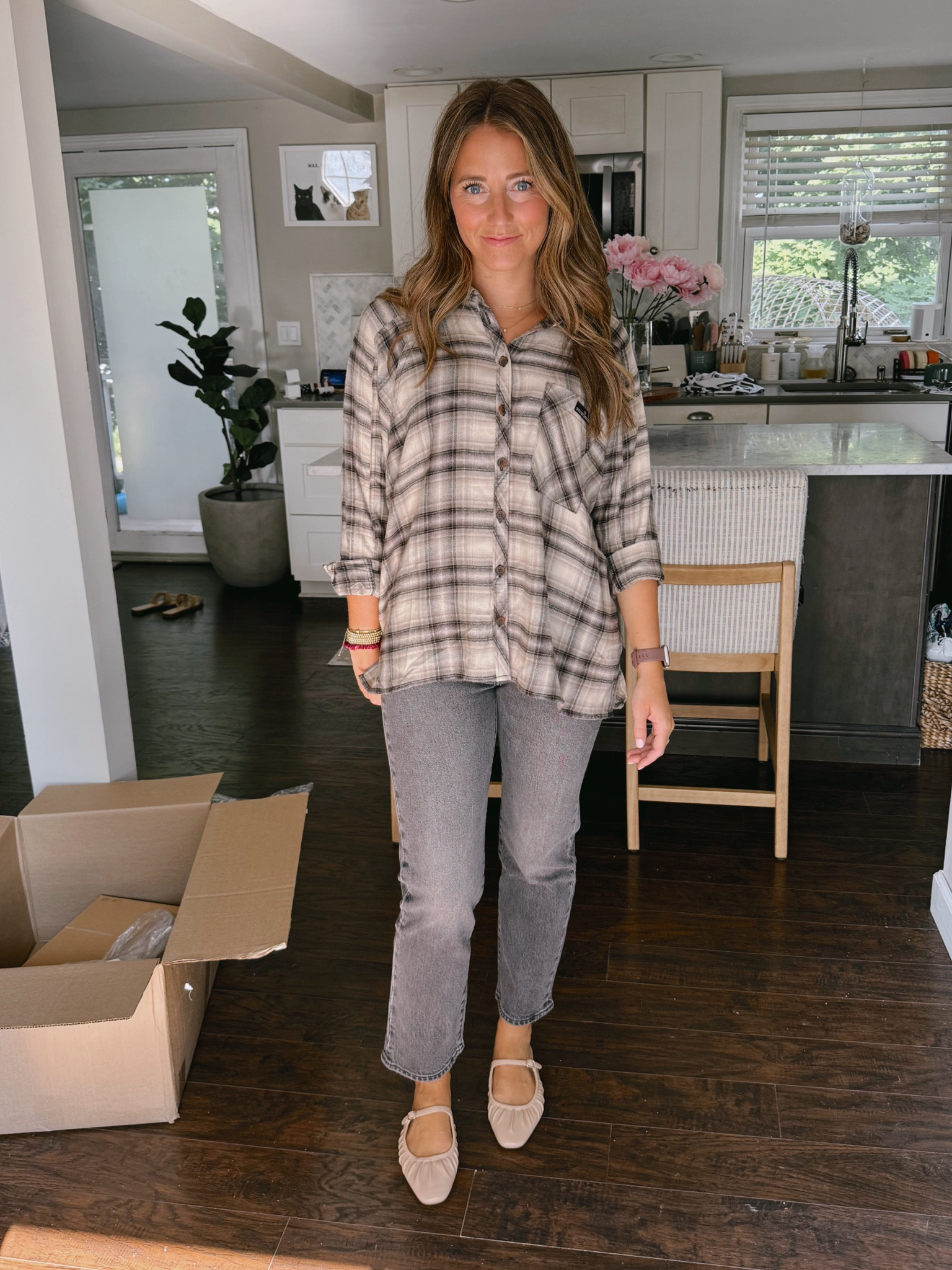 Flannel is still in stock! I’m wearing size small 
Jeans are in stock! I sized up one size
Shoes are tts 

#LTKFindsUnder100 #LTKSaleAlert #LTKFindsUnder50