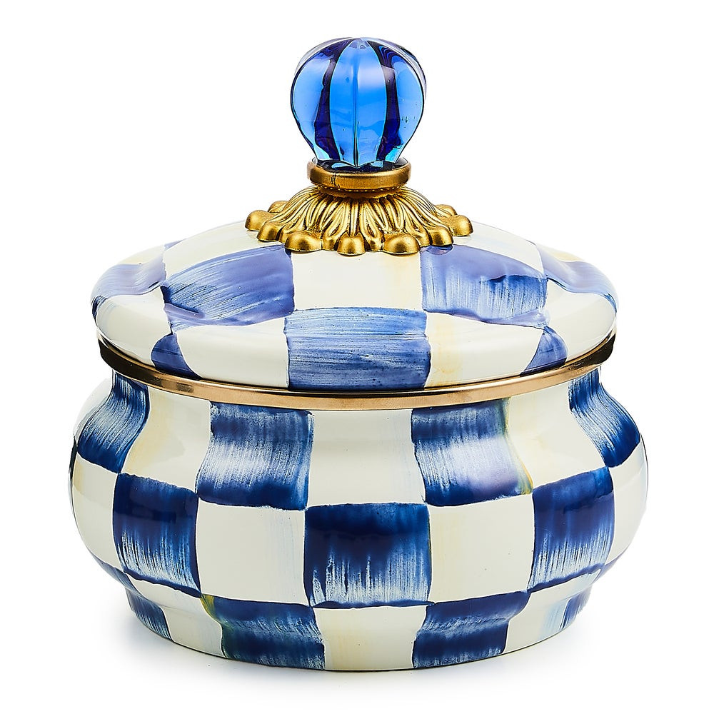 Royal Check Squashed Pot | MacKenzie-Childs