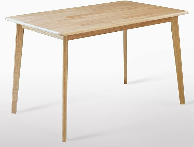 Livinia Canberra 47.2" Dining Table/Mid Century Modern Solid Rubber Wood Kitchen Table, Natural | Amazon (US)