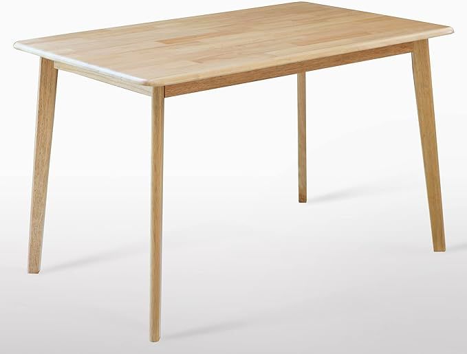Livinia Canberra 47.2" Dining Table/Mid Century Modern Solid Rubber Wood Kitchen Table, Natural | Amazon (US)
