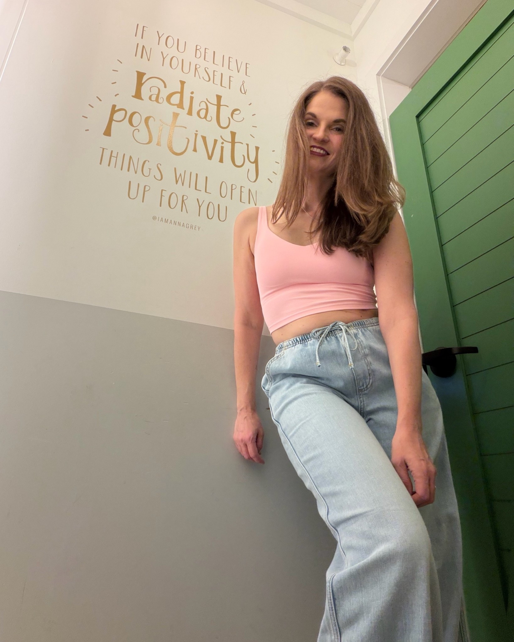 Built in bra is always a win for me. And denim with some give.

#LTKActive #LTKOver40 #LTKMidsize