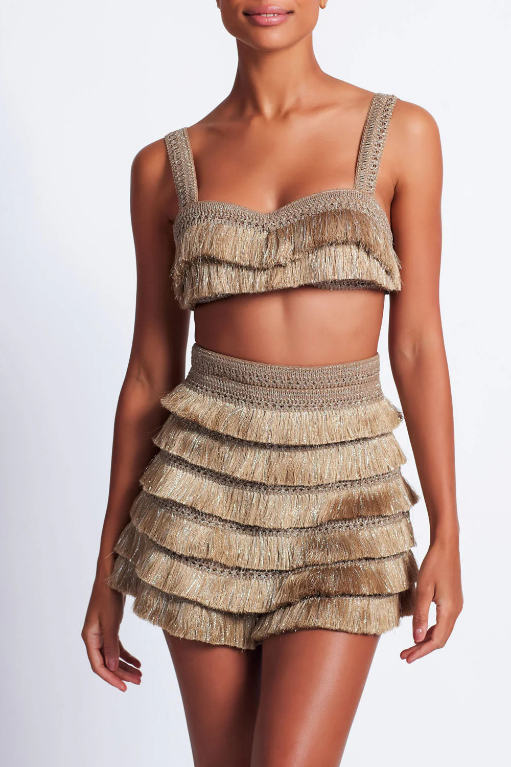 Metallic Fringe Bralette | PatBO