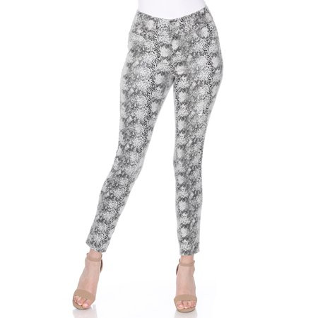 White Mark Women s Faux Suede Snakeskin Print Pants | Walmart (US)