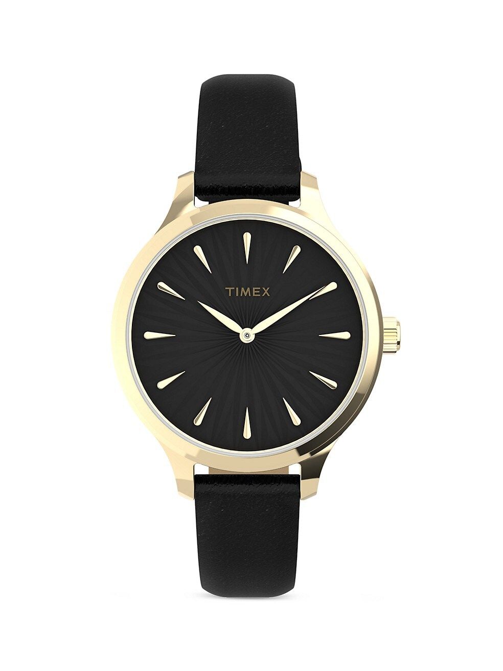 Timex Peyton Goldtone &amp; Leather Watch | Saks Fifth Avenue
