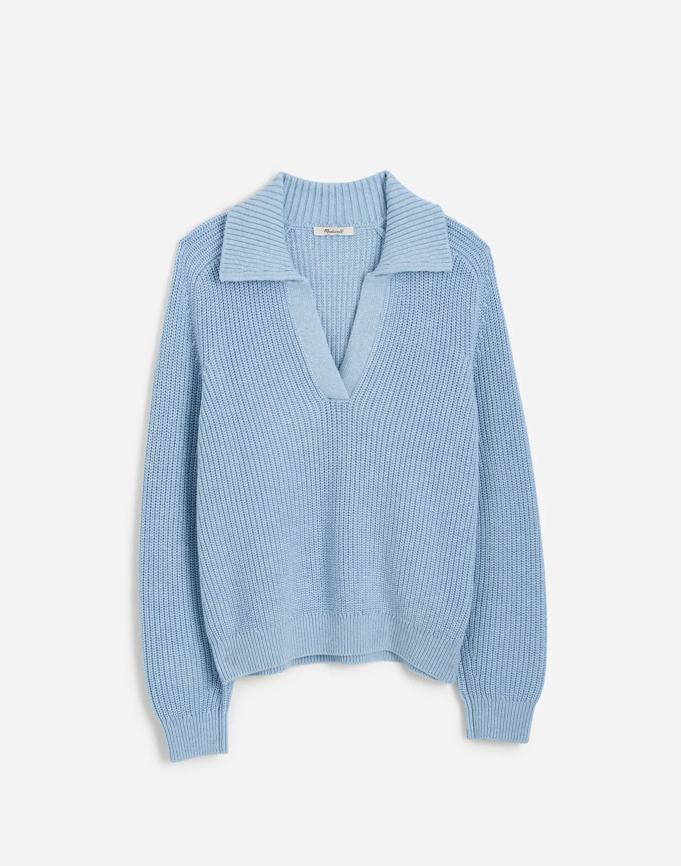 Shaker-Stitch Johnny Collar Sweater | Madewell