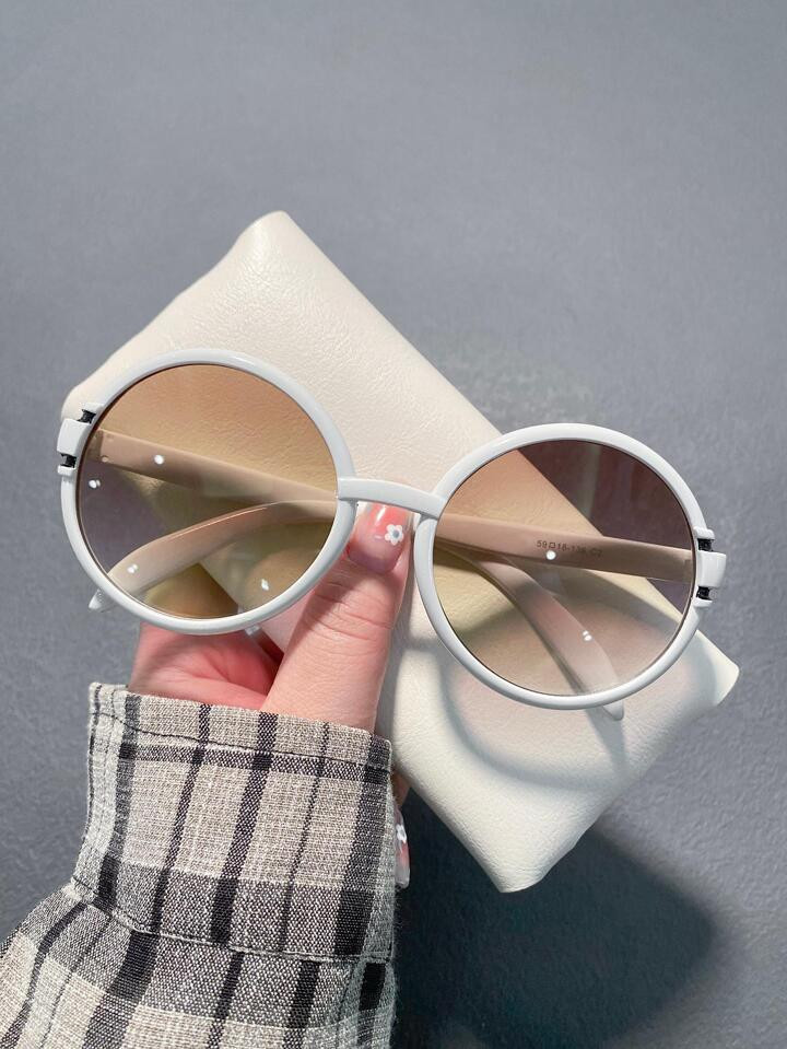 Round Frame Tinted Lens Fashion Glasses | SHEIN