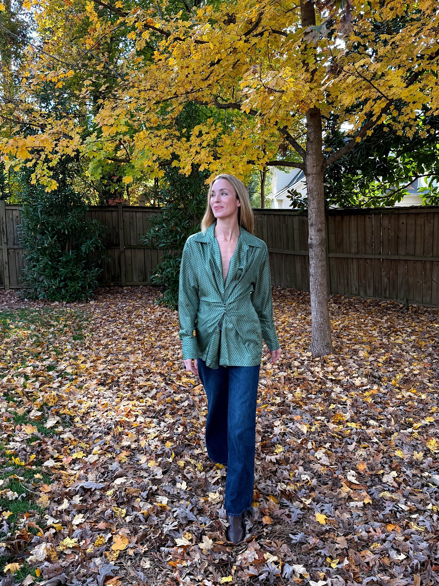 Fall outfit inspo! 🍂 Top is old Dries, size 25 in @TWP jeans (my favorite wide leg)—similar styles linked!

#LTKootd #LTKgrwm #LTKSeasonal