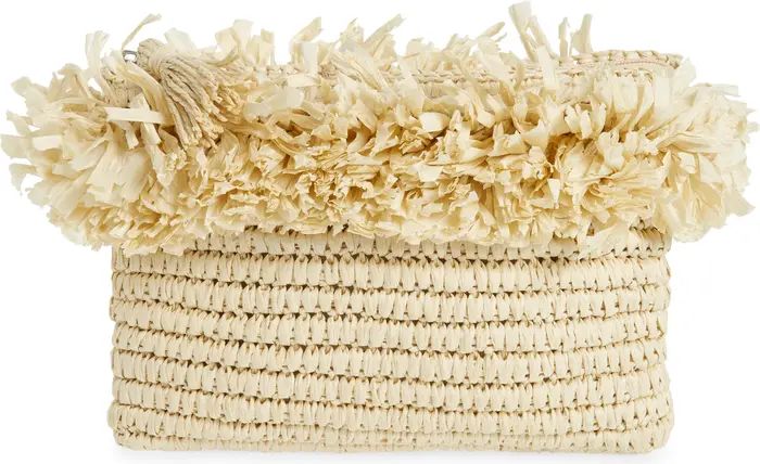 btb Los Angeles Rose Crochet Straw Clutch | Nordstrom | Nordstrom