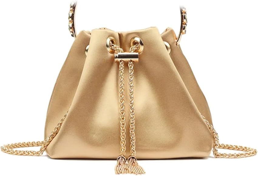 LeahWard Satin Chain Shoulder Bag for Women, Ring Handle Satin Clutch Bags, Clutch Bag For Women,... | Amazon (UK)