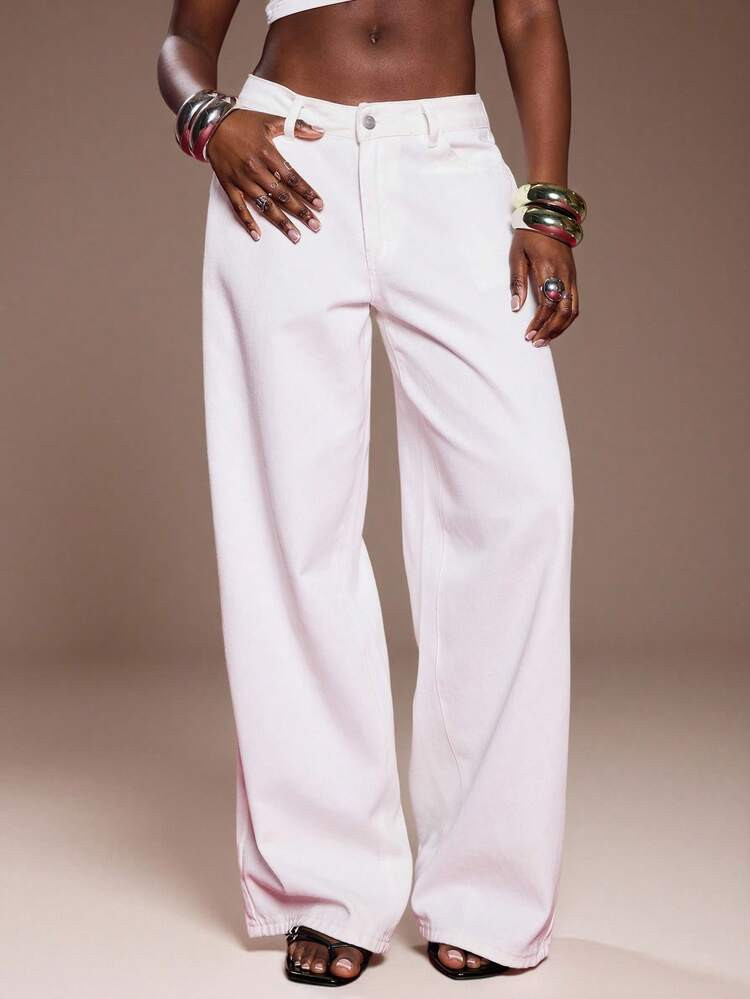Normani Mid Rise Wide Leg Denim Jeans Only Spring Summer Cute Vacation 90'S Y2k Festival Concert Ibiza Western Fall Autumn Winter Nashville Casual Fall Autumn Back To School Office Work Christmas | SHEIN