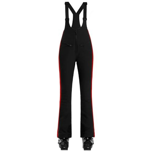GSOU SNOW Womens Ski Bibs Snow Pants Slim Snowboard Bibs Overalls Insulated Waterproof Windproof Warm Winter Black Red | Amazon (US)