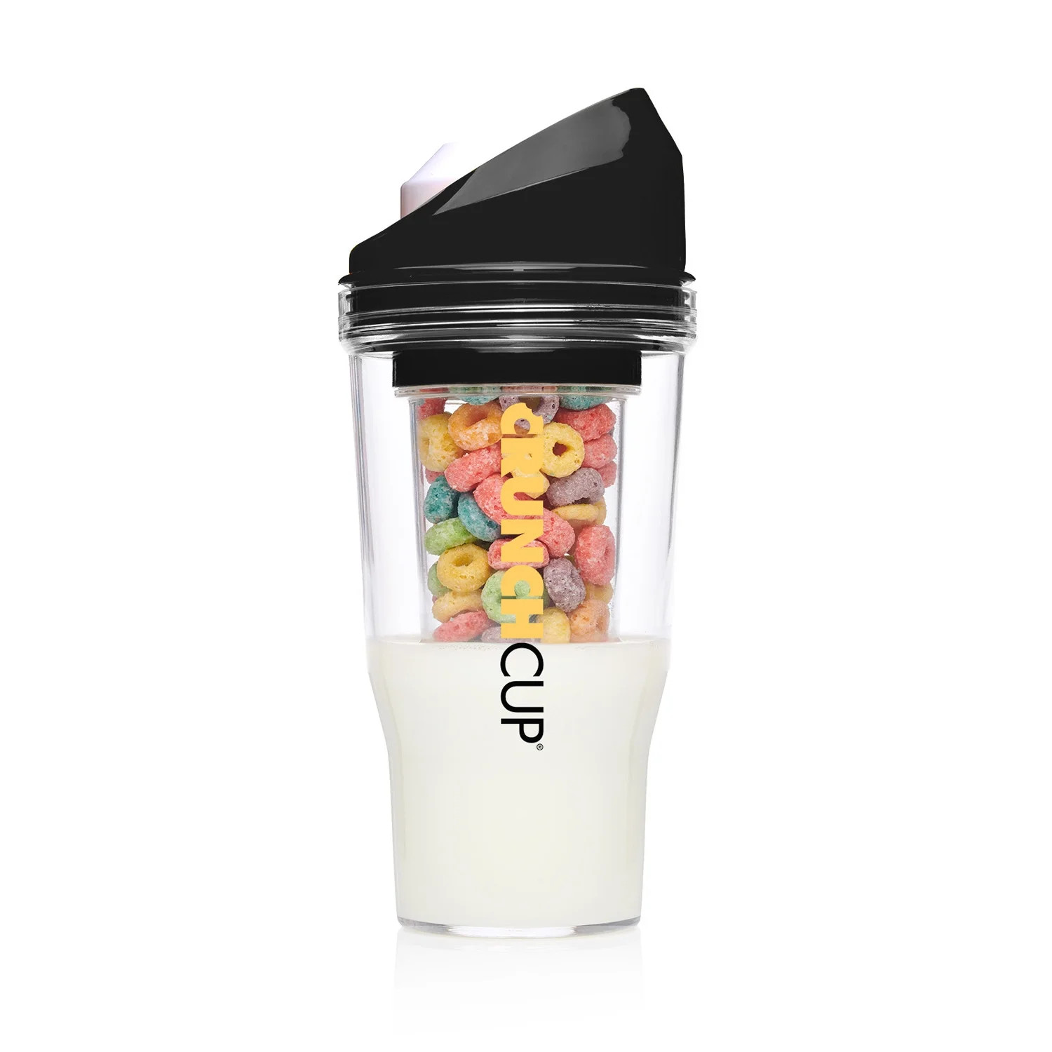 CrunchCup XL Black: Portable Plastic Cereal Cup for Breakfast on The Go, BPA-Free & Dishwasher-Sa... | Walmart (US)