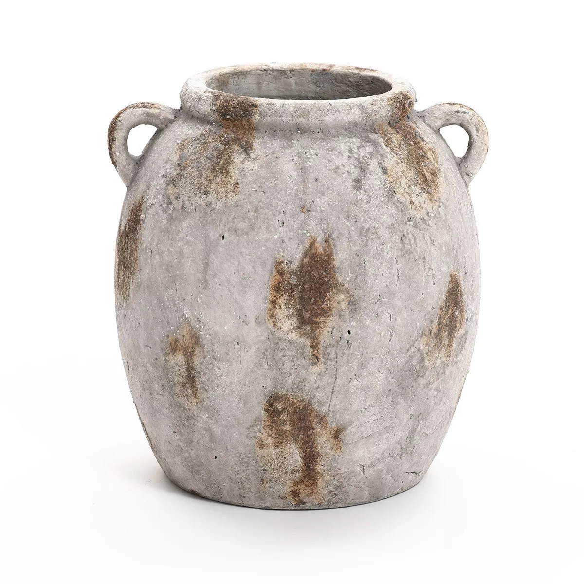 LuxenHome Mottled Brown and White Terracotta 11.8-Inch Tall Indoor and Outdoor Jug Vase with Hand... | Target