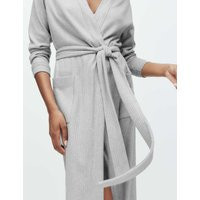 M&S Wide Ribbed Dressing Gown Grey | Marks & Spencer (UK)