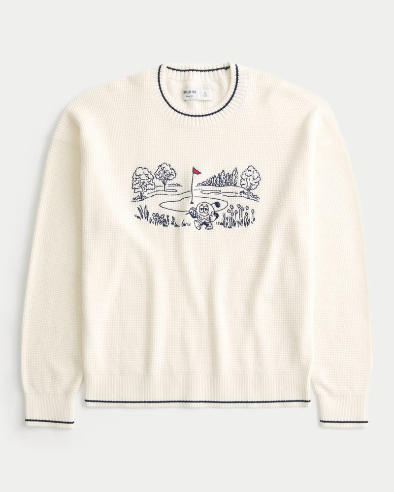 Men's Boxy Golf Graphic Crew Sweater from Hollister | Hollister (US)