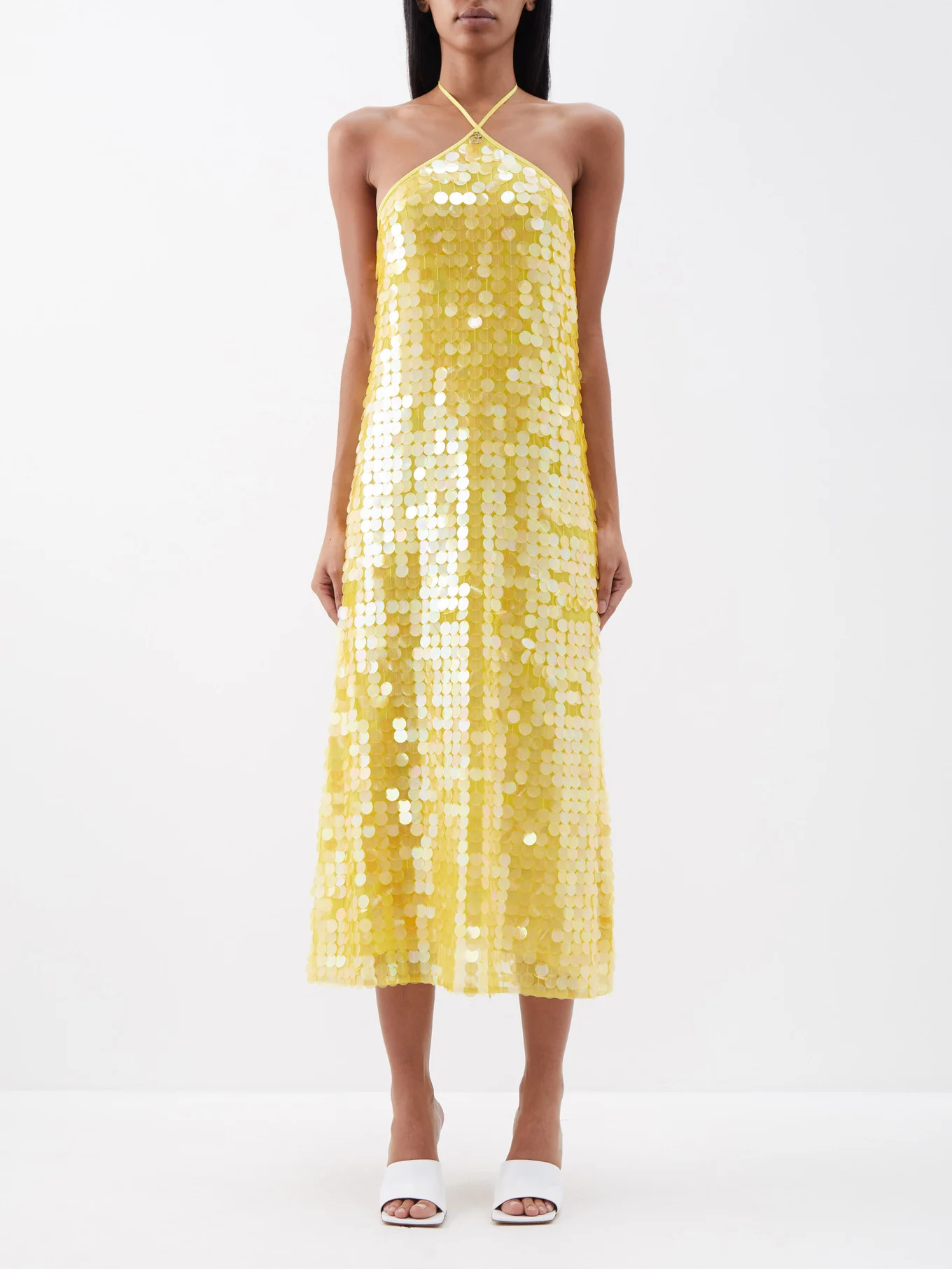 Polly sequinned halterneck midi dress | Matches (US)