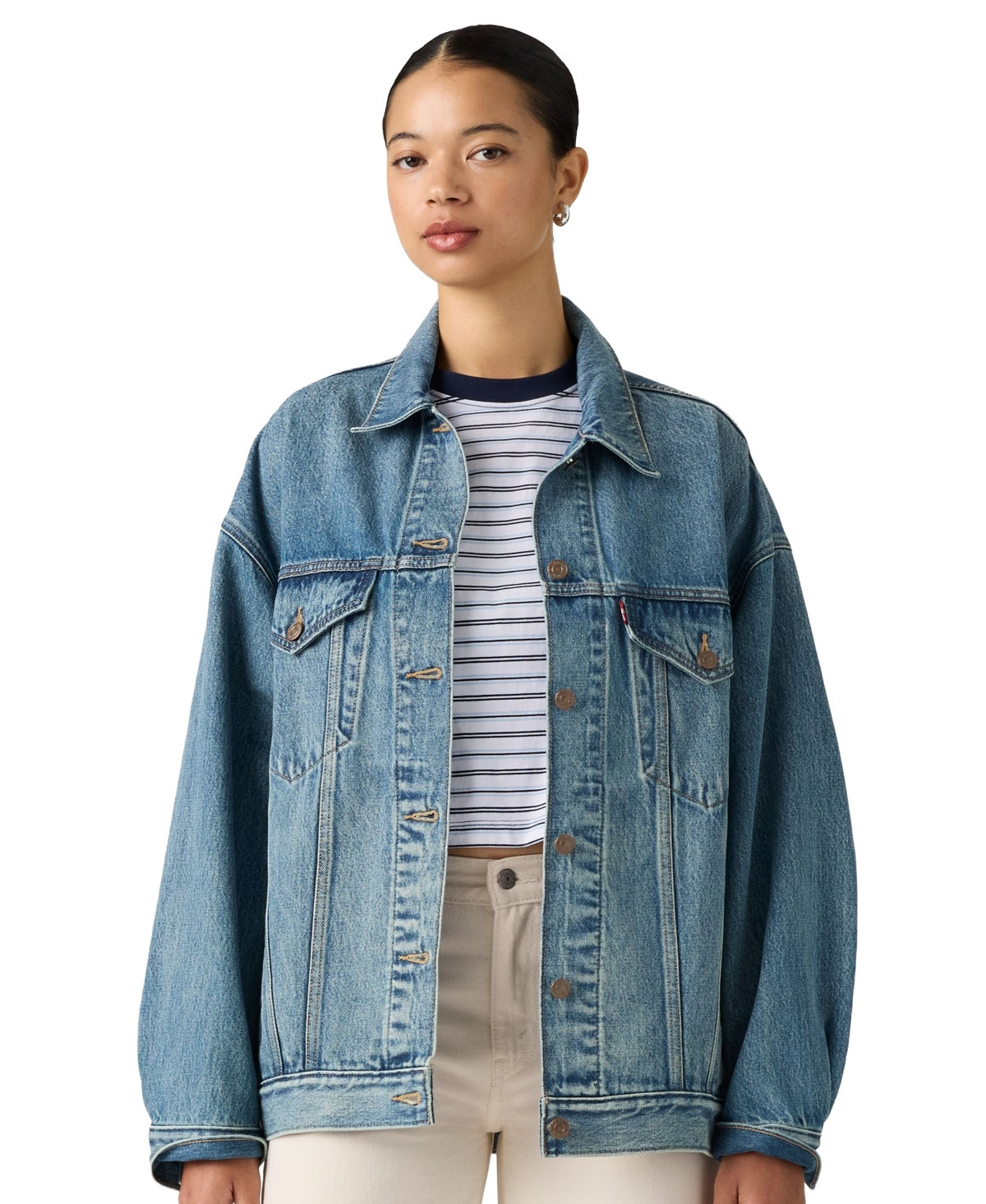 Levi's Women's Trucker Denim Oversized-Fit Jacket - Heed And Hawed | Macy's
