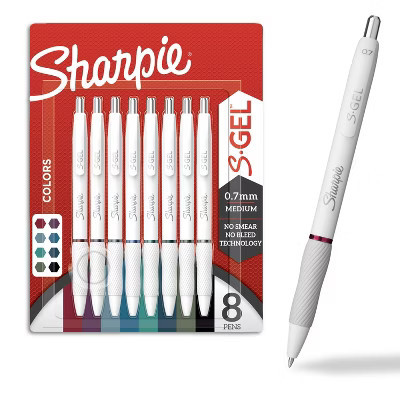 Sharpie S-Gel Pens White Fash Exp Asst Ink 8Ct Card | Target