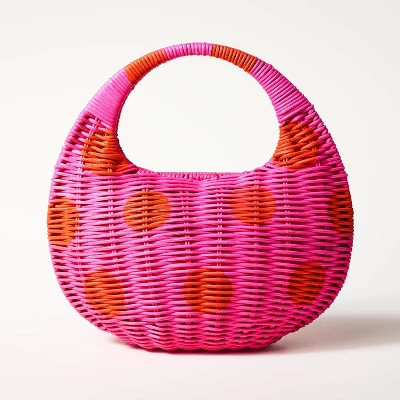 Polka Dot Wicker Crescent Bag - kate spade new york x Target Pink/Red | Target