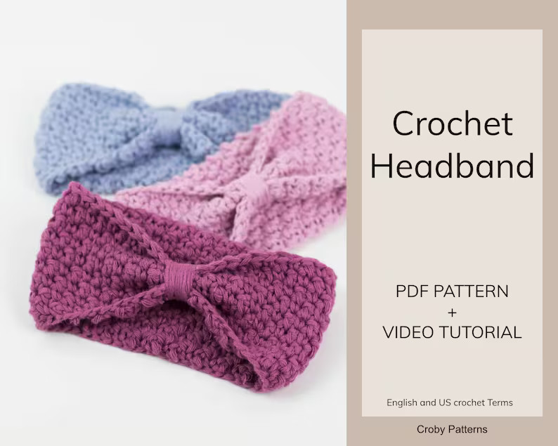 CROCHET PATTERN PDF Simple Easy for Beginners Crochet Headband All Sizes Blueberry Dance Headband... | Etsy (US)