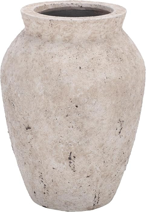 SAFAVIEH Outdoor - Bolton Planter Pot with Drainage - Antique White Ficonstone Cement - Weather R... | Amazon (US)