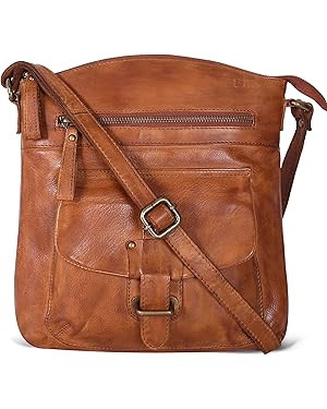Real Genuine Leather Crossbody Bags for Women - Medium Size Cross body Handbags - Sling Purses fo... | Amazon (US)