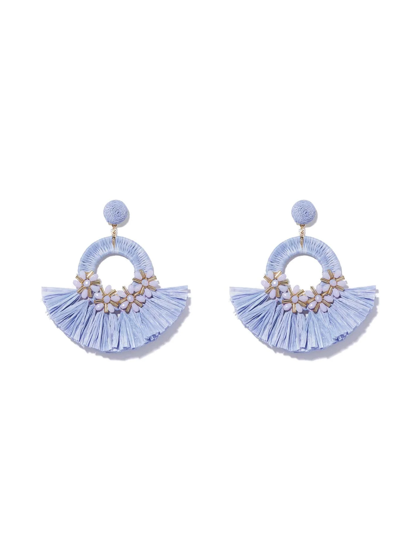 Katrina Raffia and Flower Hoop Earrings | Forever New (AU)