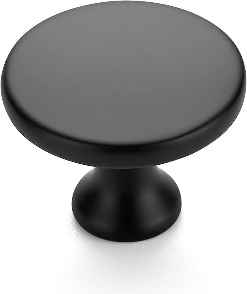 Ravinte 10 Pack 1-1/4 Inch Matte Black Round Kitchen Cabinet Knobs,Zinc Solid Drawer Pulls,Cabine... | Amazon (US)