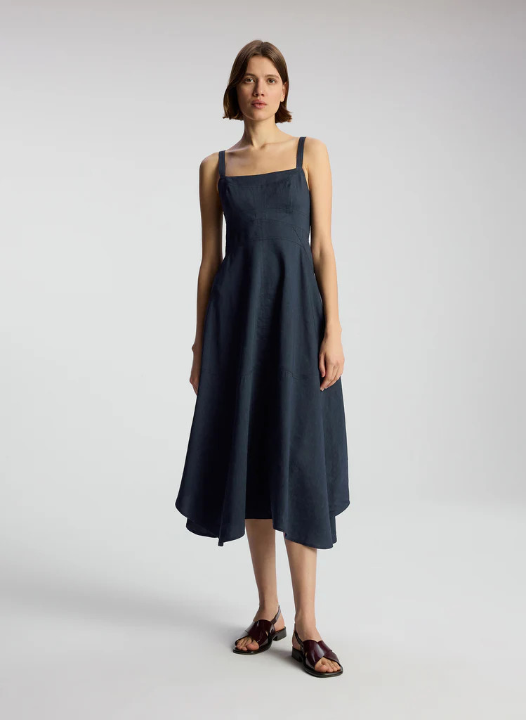 Harlow Linen Midi Dress | A.L.C