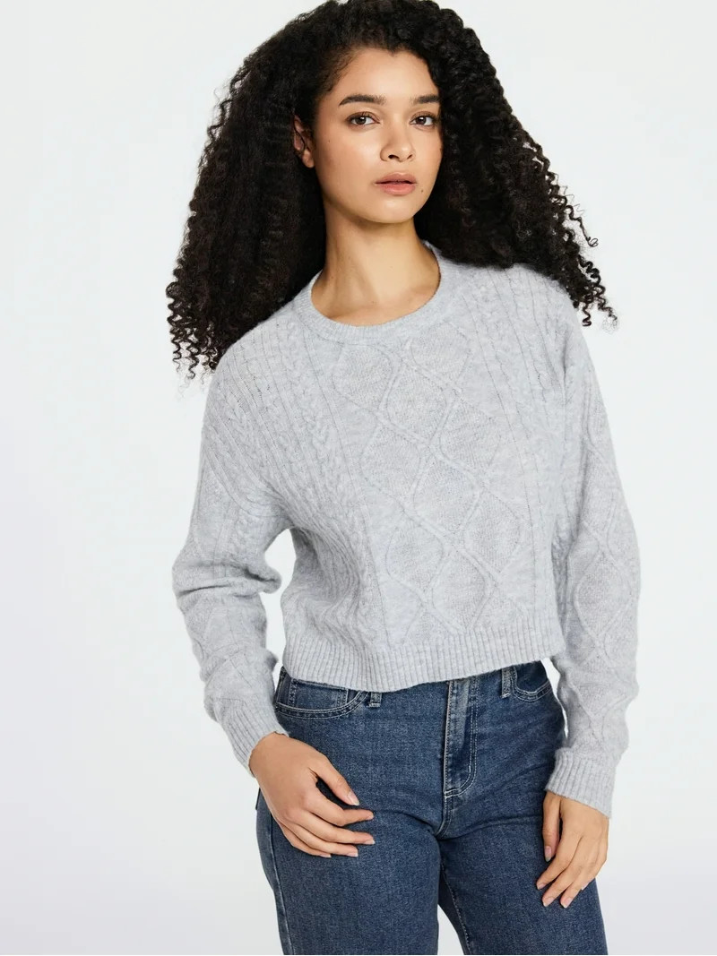 No Boundaries Crewneck Sweater, Women's | Walmart (US)