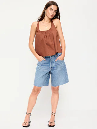 Mid-Rise Baggy Jean Cut-Off Shorts -- 9-inch inseam | Old Navy (US)
