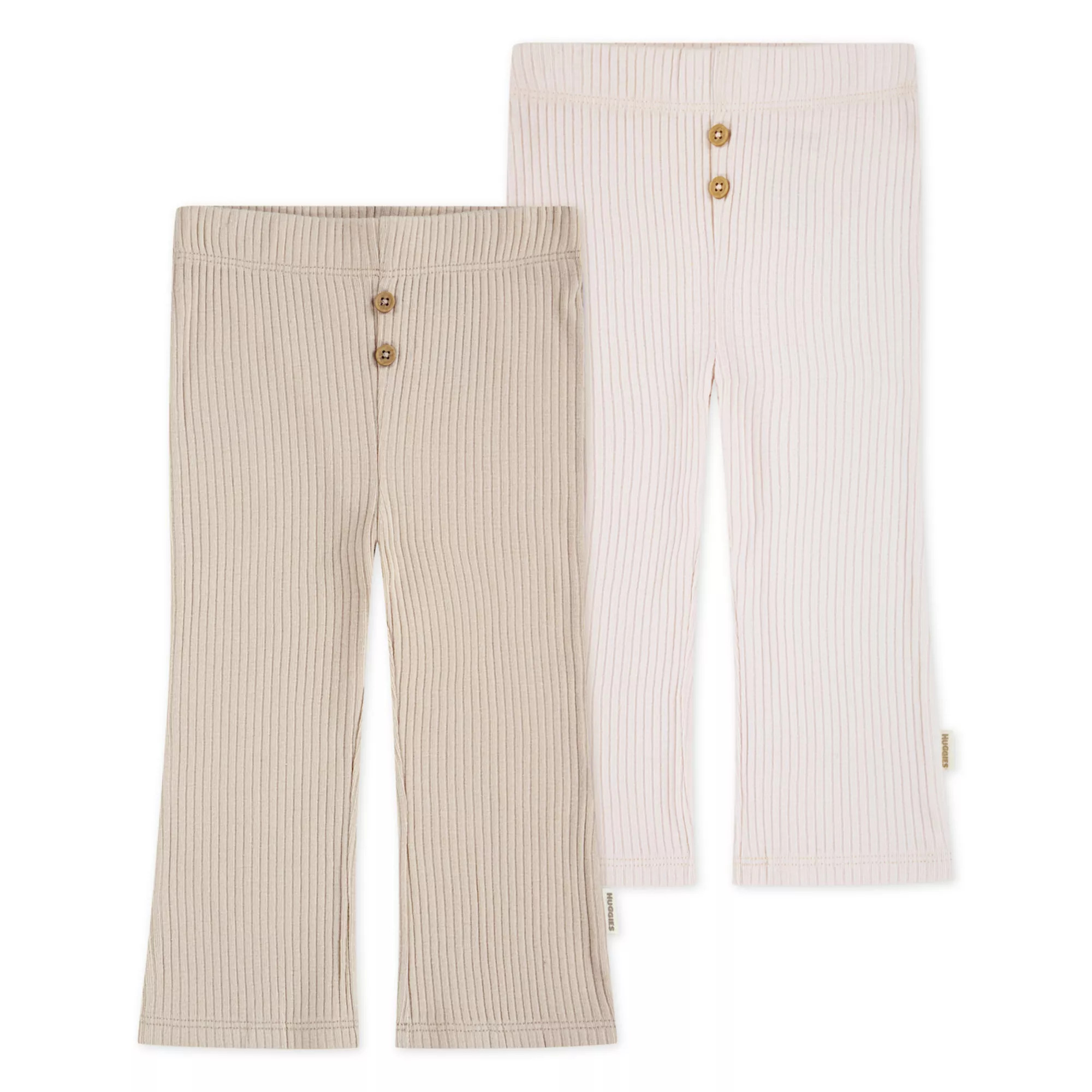 Newborn Baby Girls Huggies Babywear® Organic 2-Pack Ribbed Pants | Kohl's
