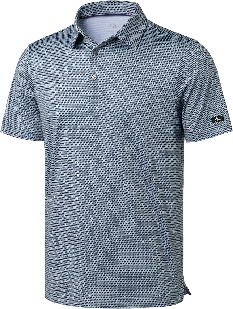 Obla Mens Golf Polo Shirts Short Sleeve Dry Fit Performance Moisture Wicking Casual Print Collare... | Amazon (US)