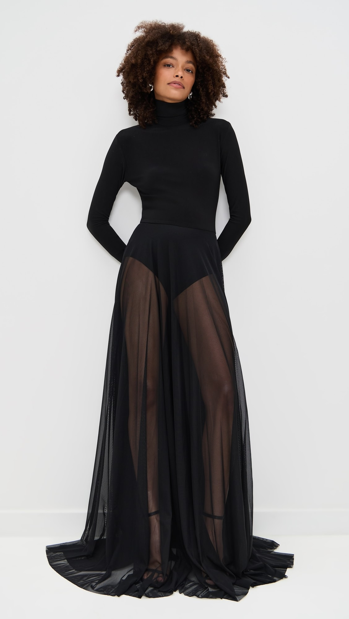 Long Sleeve Turtleneck Flared Gown | Shopbop