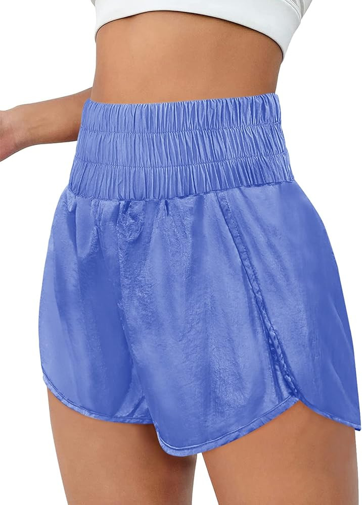 AUTOMET Womens High Waisted Athletic Shorts Elastic Casual Summer Running Shorts Quick Dry Gym Wo... | Amazon (US)