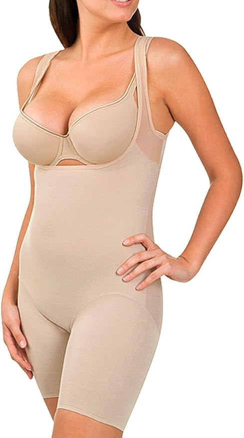 Naomi and Nicole Women's Unbelievable Comfort Thigh Slimming Torsette Bodysuit, Nude, Large at Am... | Amazon (US)