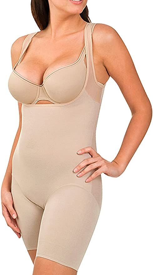 Naomi and Nicole Women's Unbelievable Comfort Thigh Slimming Torsette Bodysuit, Nude, Large at Am... | Amazon (US)