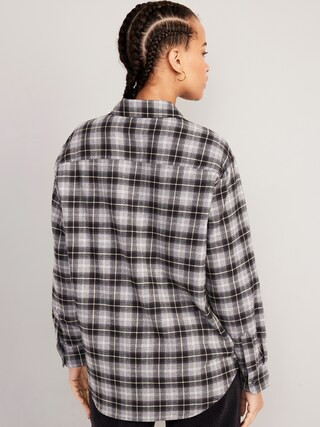 Oversized Flannel Boyfriend Shirt for Women | Old Navy (US)