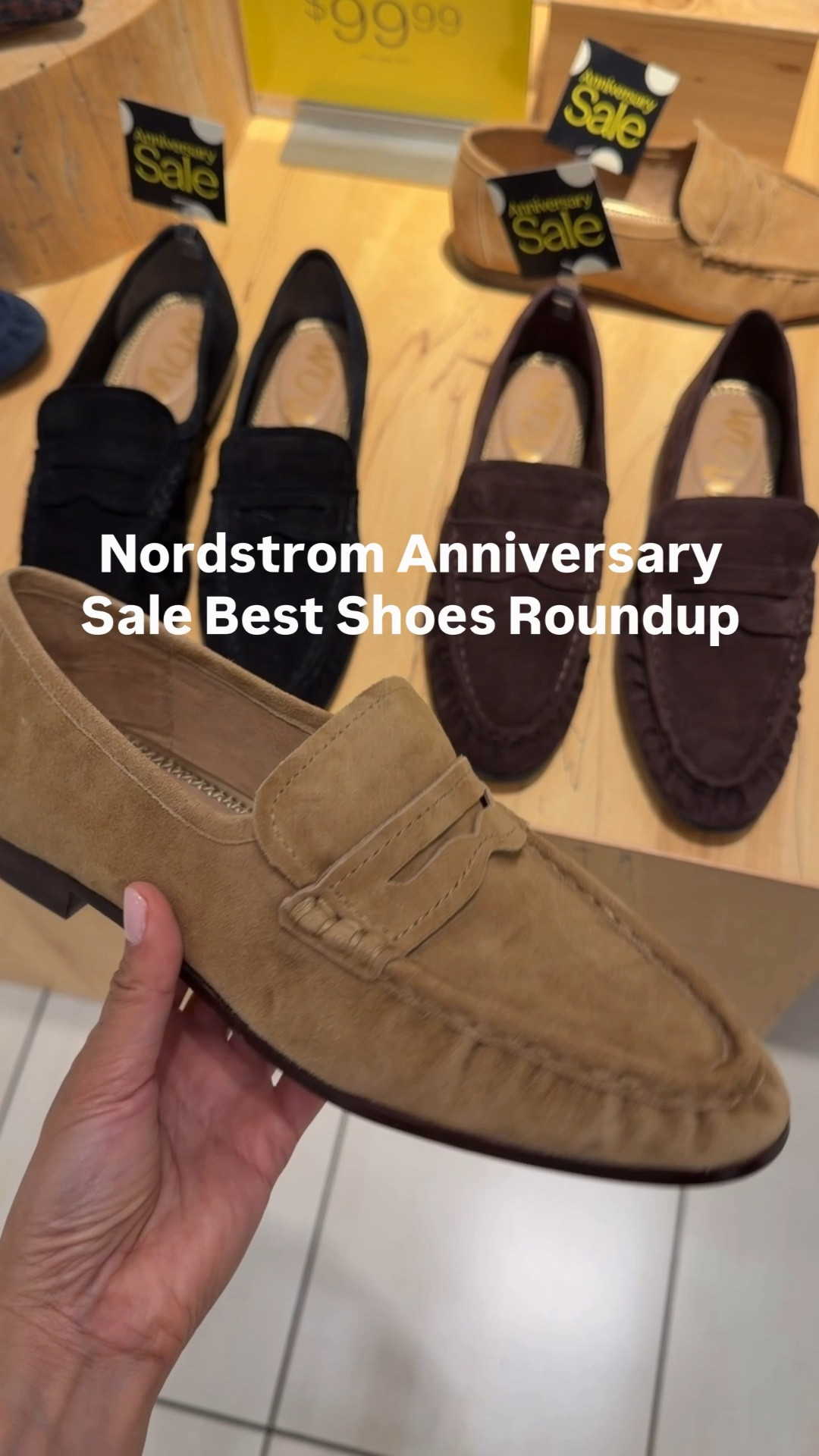 • I’m a 5.5 in Sam Edelman loafers (TTS) and Steve Madden boots
• size 5 for Adidas and New Balance sneakers
• size big kids 4 for Ugg 

For the mesh flats if between sizes go up. Nordstorm anniversary sale shoes