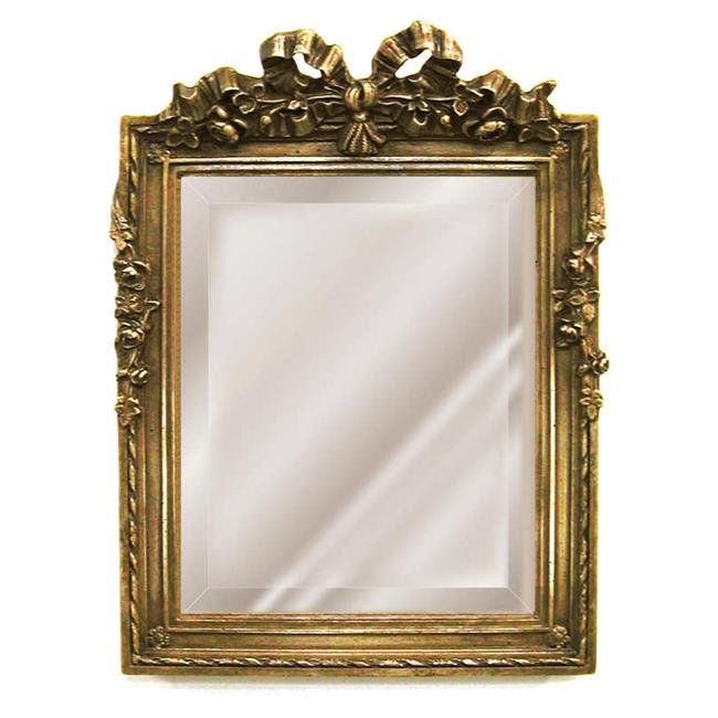 HMH HM3814V AG Bow Top Beveled Mirror Antique Gold Old World Finish - Walmart.com | Walmart (US)