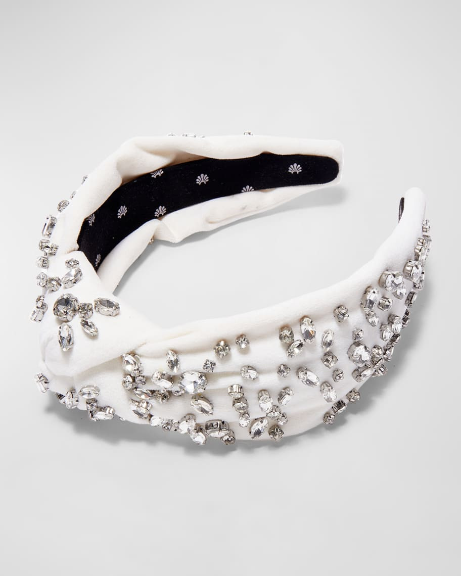Lele Sadoughi Embellished Velvet Knot Headband | Neiman Marcus