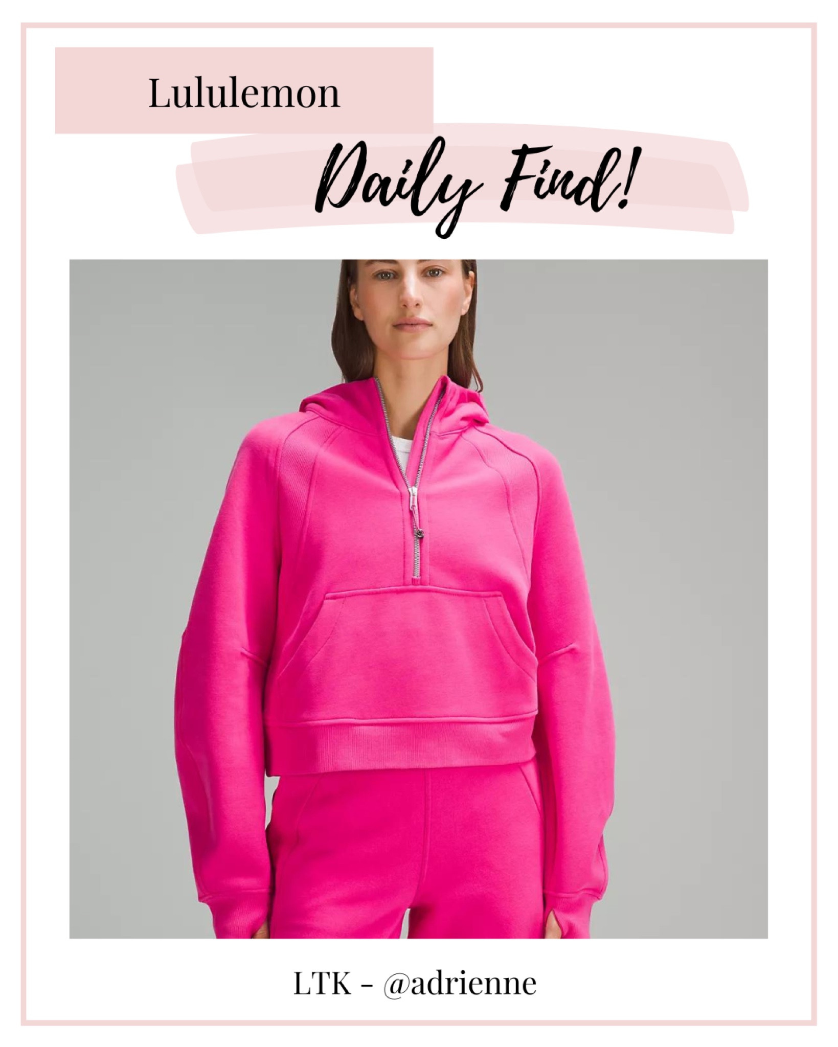 HTF Lululemon Scuba Half Zip SONIC PINK